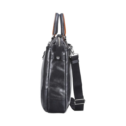 帆布PU×レザーソフトブリーフ【豊岡鞄】