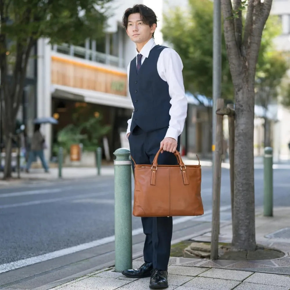 レザービジネス手提げトート【豊岡鞄】