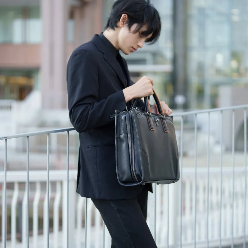 craftsmanship　Saffiano 2Roomブリーフ【豊岡鞄】
