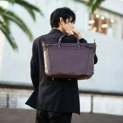 レザーAdjustable横トート【豊岡鞄】