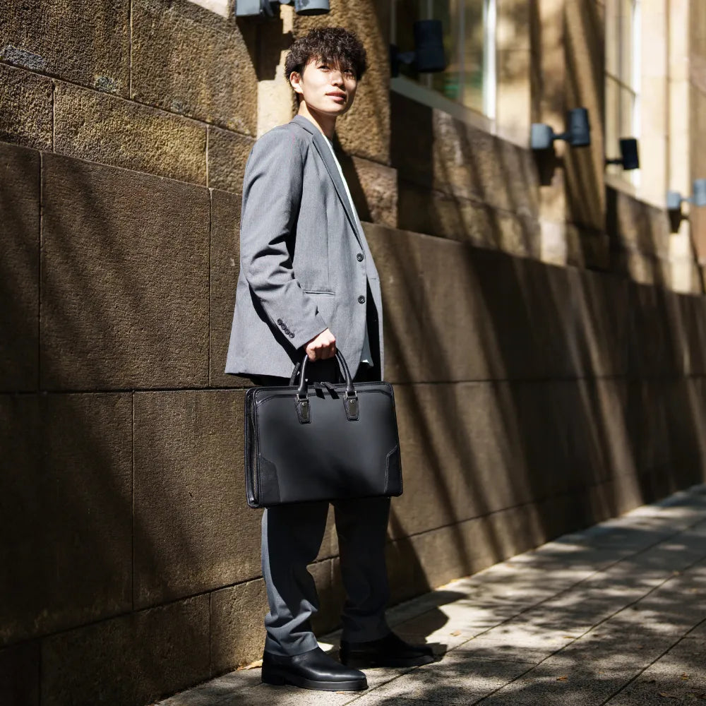 HLSS Briefcase Leather Handle【豊岡鞄】