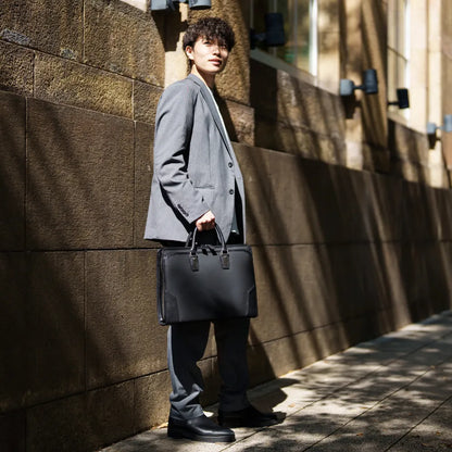 HLSS Briefcase Leather Handle【豊岡鞄】