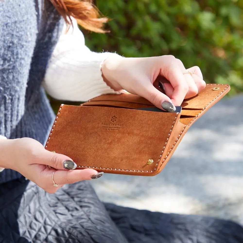 haaki Leather Veined Wave Long Wallet【豊岡財布】