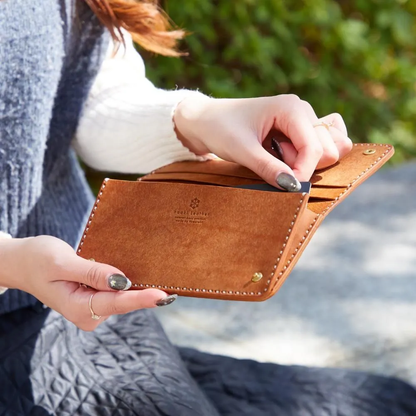 haaki Leather Veined Wave Long Wallet【豊岡財布】