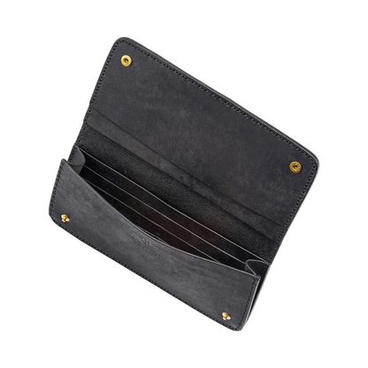 haaki Leather Veined Wave Long Wallet【豊岡財布】