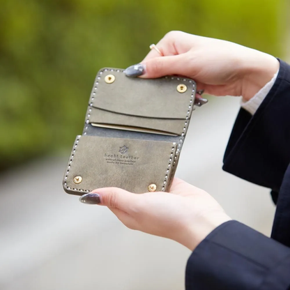 haaki Leather Veined Wave Coin Purse【豊岡財布】