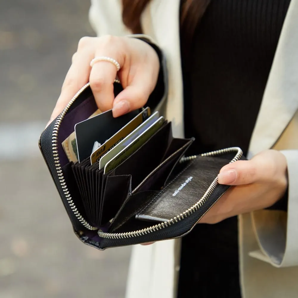 anti-mode style Shimmer Chic Compact Wallet【豊岡財布】