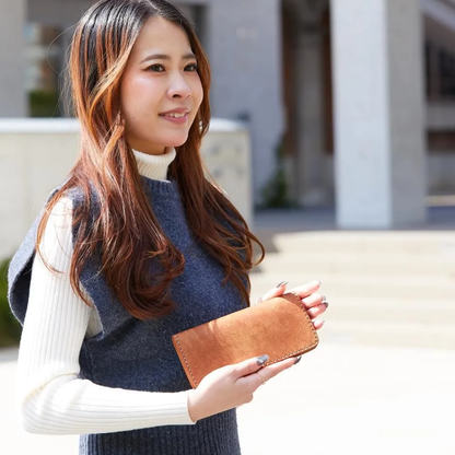haaki Leather Veined Wave Long Wallet【豊岡財布】